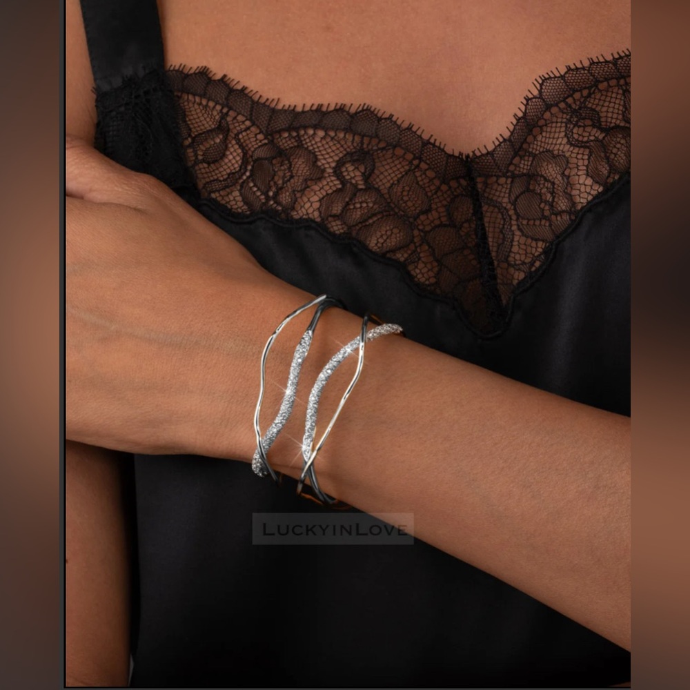 ALEXIS BITTAR • Solanales Silver Crystal Intertwined Cuff Bracelet - Picture 7 of 7